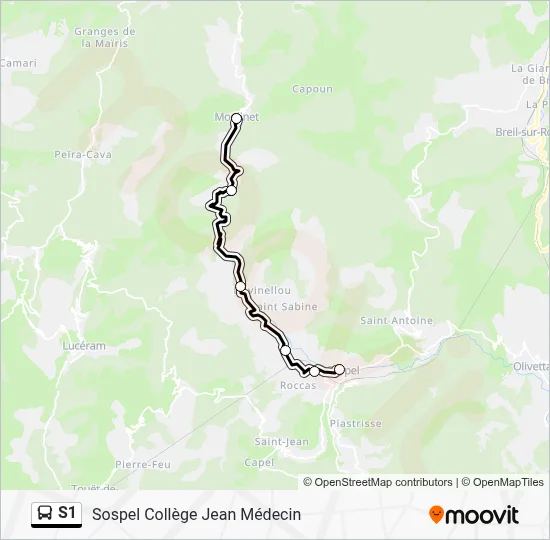 S1 Bus Line Map