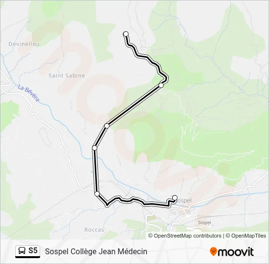S5 Bus Line Map