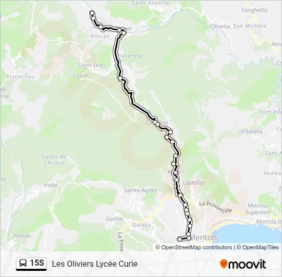 15S Bus Line Map