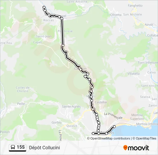 15S Bus Line Map