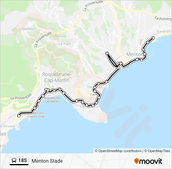 18S Bus Line Map
