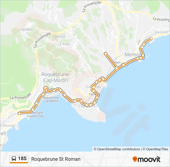 18S Bus Line Map