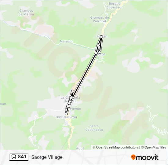 SA1 Bus Line Map