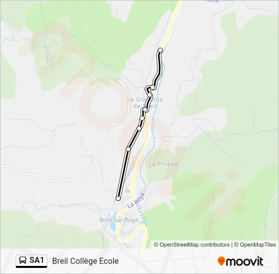 SA1 Bus Line Map