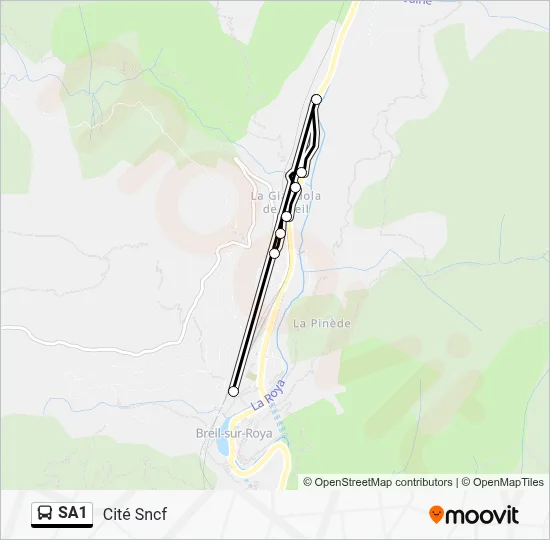 SA1 Bus Line Map