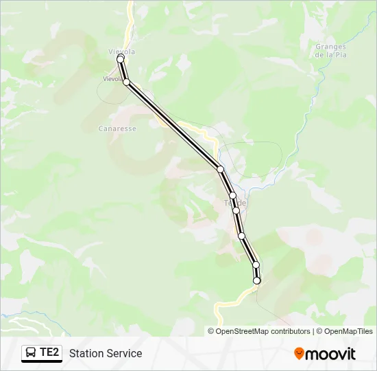 TE2 Bus Line Map