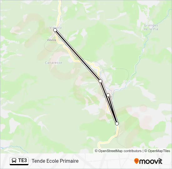TE3 Bus Line Map