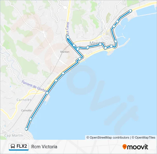 FLX2 Bus Line Map