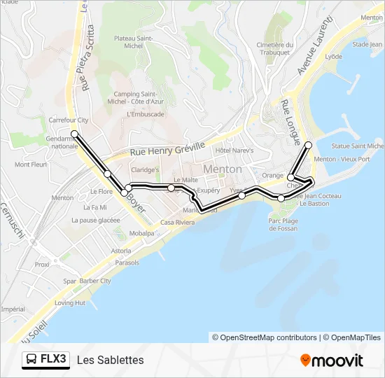 FLX3 Bus Line Map