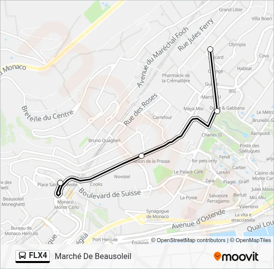 FLX4 Bus Line Map