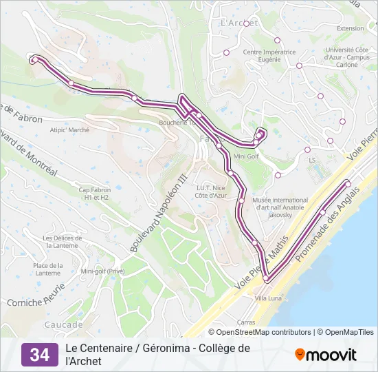 34 Bus Line Map