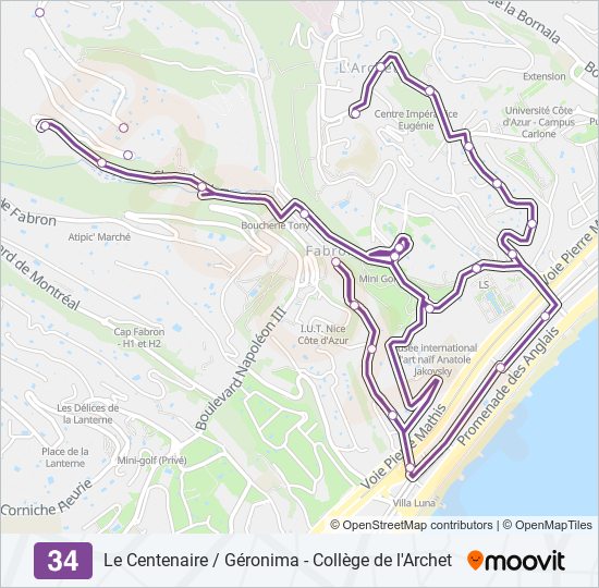 Mapa de 34 de autobús