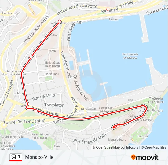 1 Bus Line Map