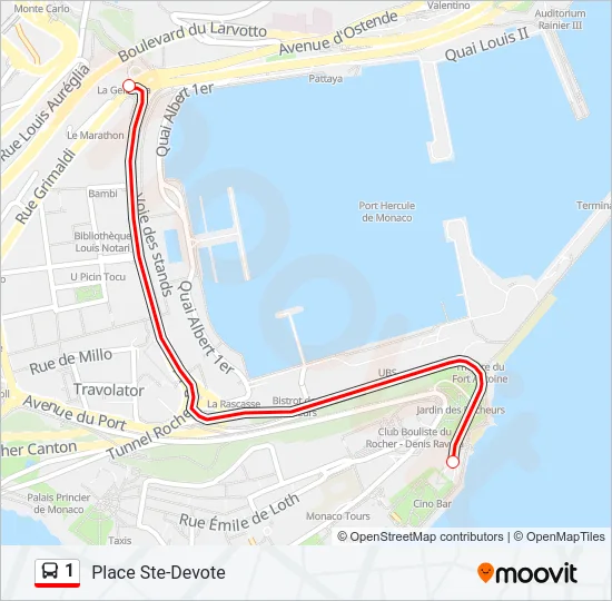 1 Bus Line Map