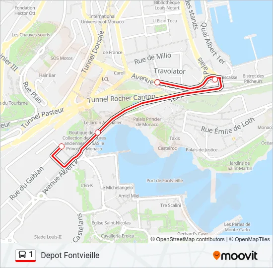 1 Bus Line Map