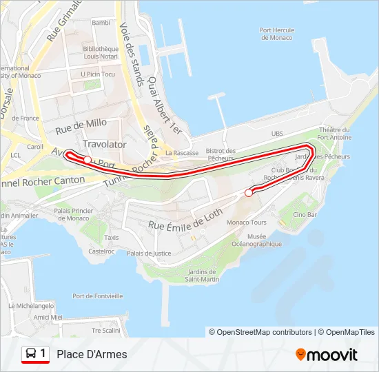 1 Bus Line Map