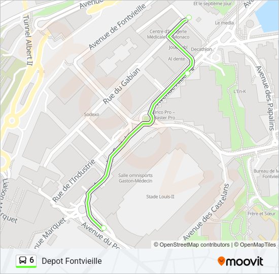 6 Bus Line Map