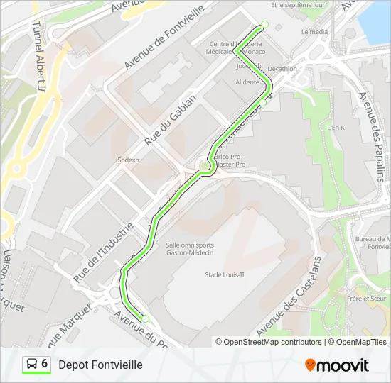 6 Bus Line Map