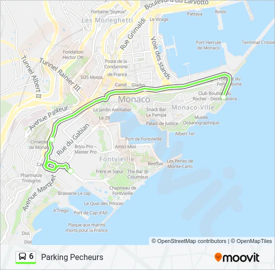 6 Bus Line Map
