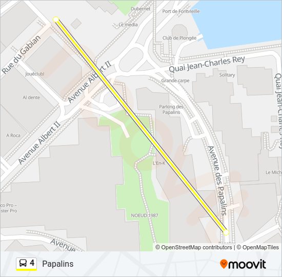 Plan de la ligne 4 de bus