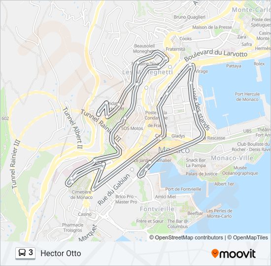 3 Bus Line Map
