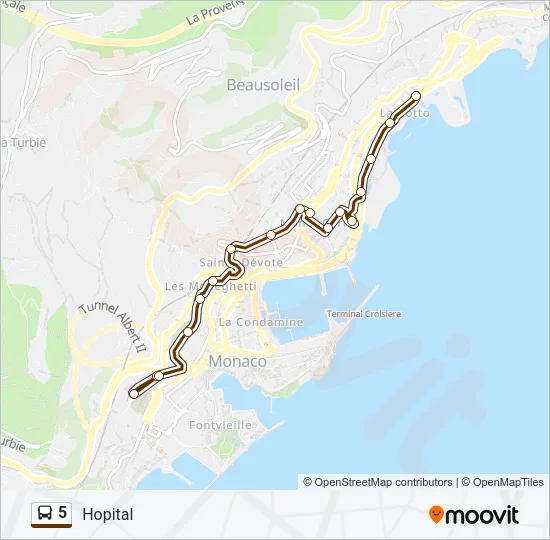 5 Bus Line Map