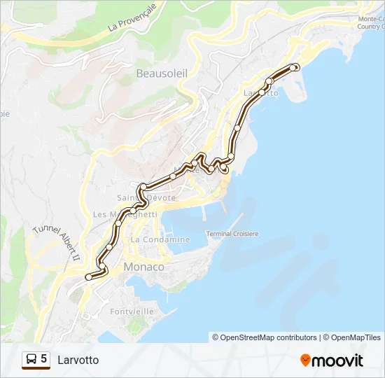 5 Bus Line Map