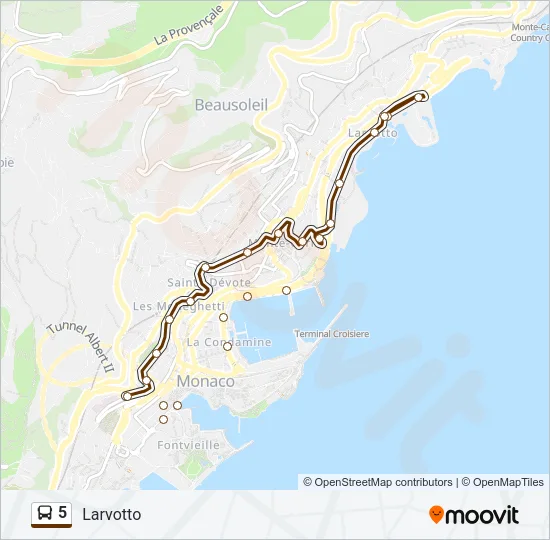 5 Bus Line Map