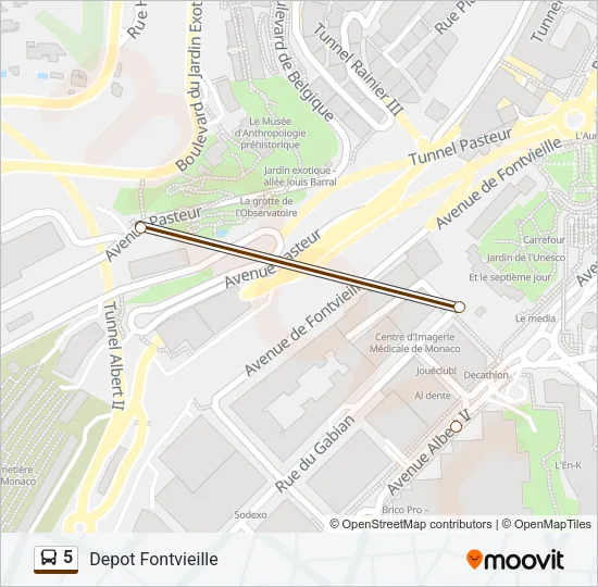 5 Bus Line Map