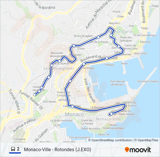 2 Bus Line Map