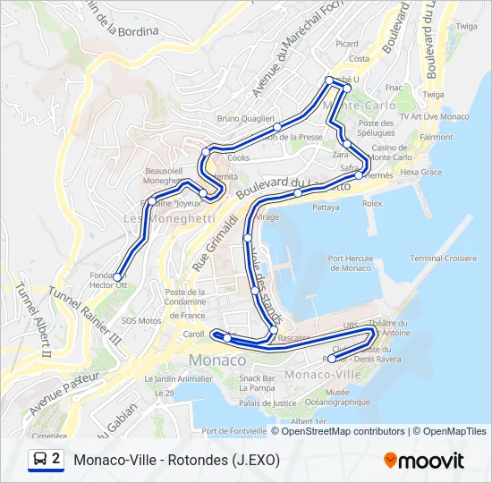 2 Bus Line Map