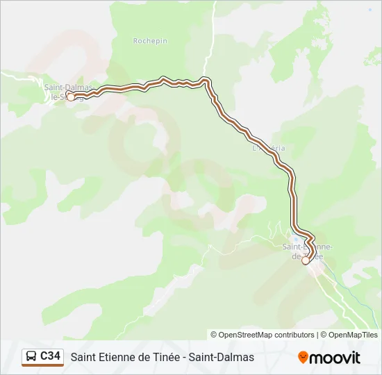 C34 Bus Line Map