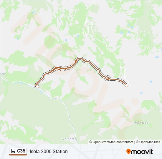 Mapa de C35 de autobús