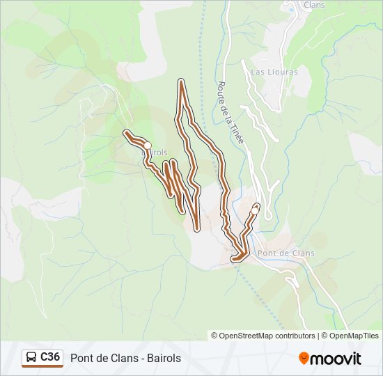 Mapa de C36 de autobús