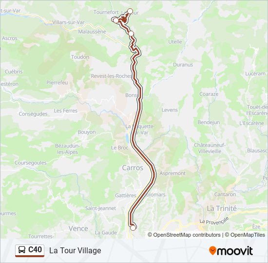 Mapa de C40 de autobús