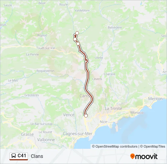 C41 Bus Line Map