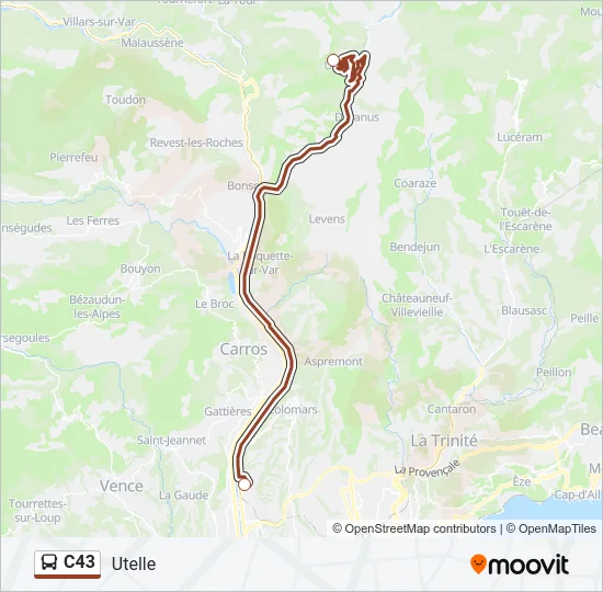 C43 Bus Line Map