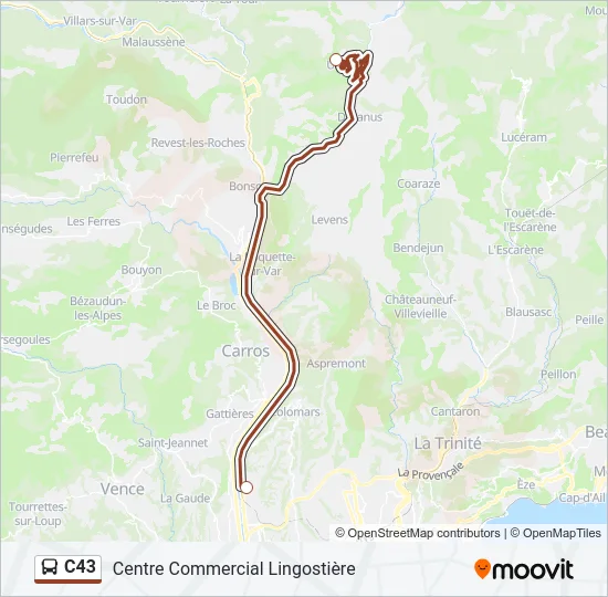 C43 Bus Line Map