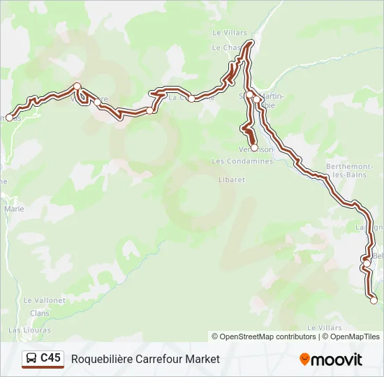 C45 Bus Line Map