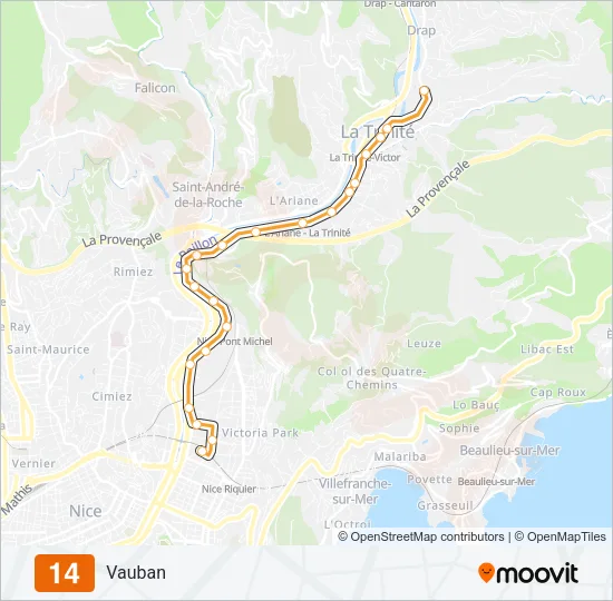 14 Bus Line Map