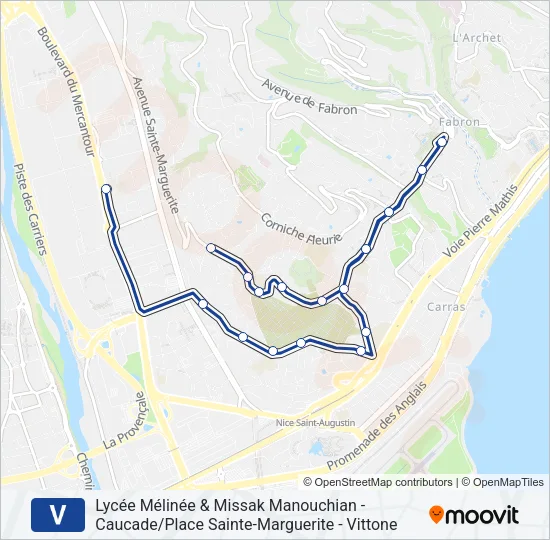 V Bus Line Map