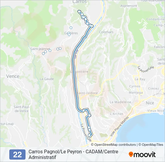 22 Bus Line Map
