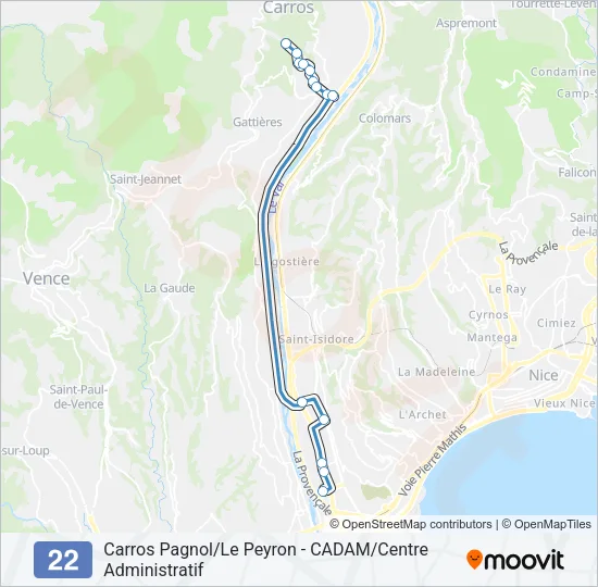 22 Bus Line Map