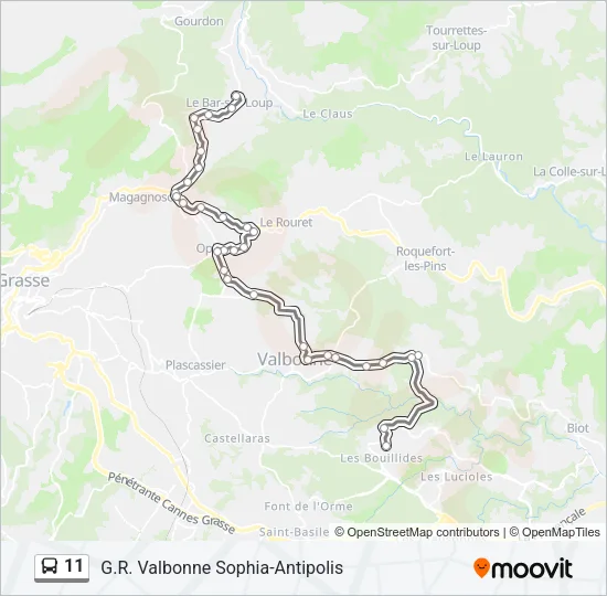 11 Bus Line Map