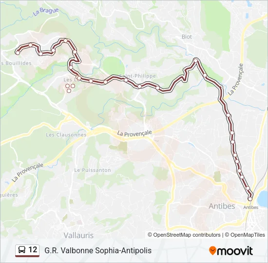 12 Bus Line Map
