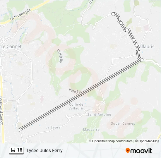 18 Bus Line Map