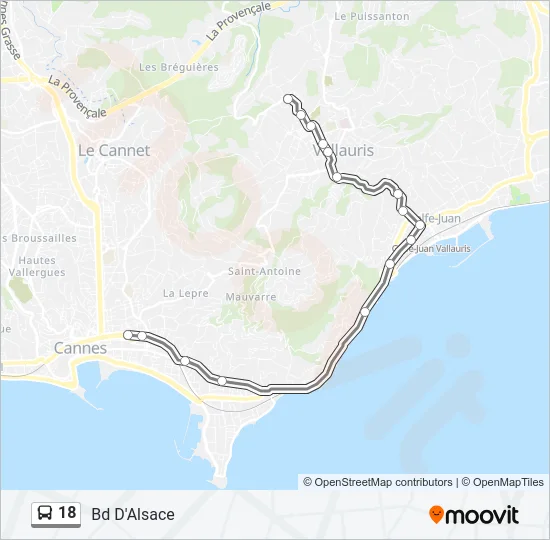 18 Bus Line Map