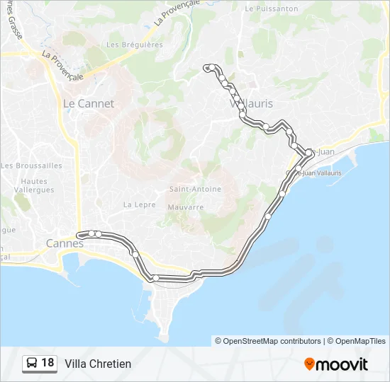 18 Bus Line Map