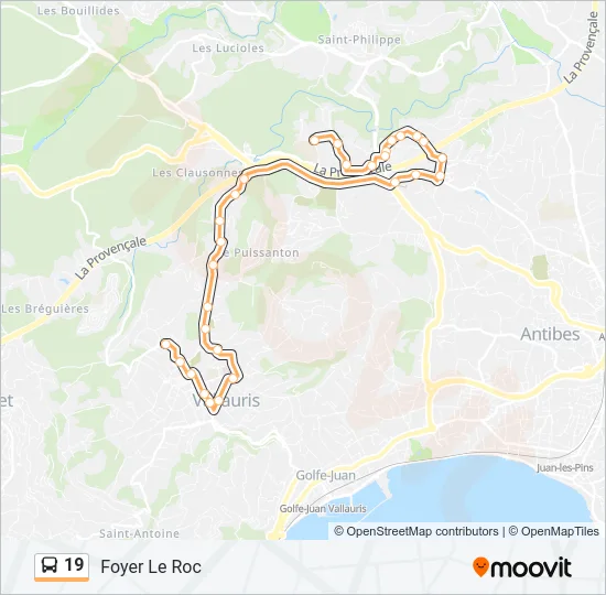 19 Bus Line Map