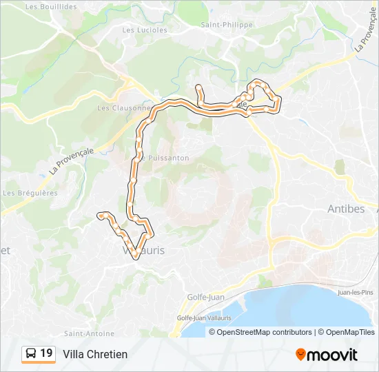 19 Bus Line Map